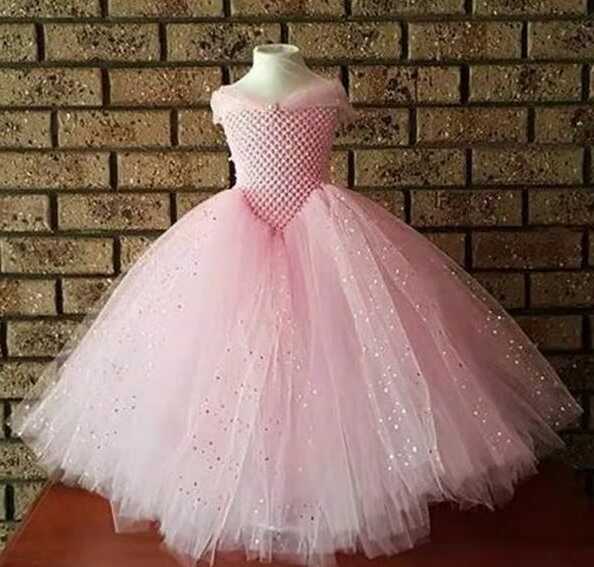 NEW BEAUTIFUL Kids Girls Glitter Princess Ball Gown Tutu Party ...