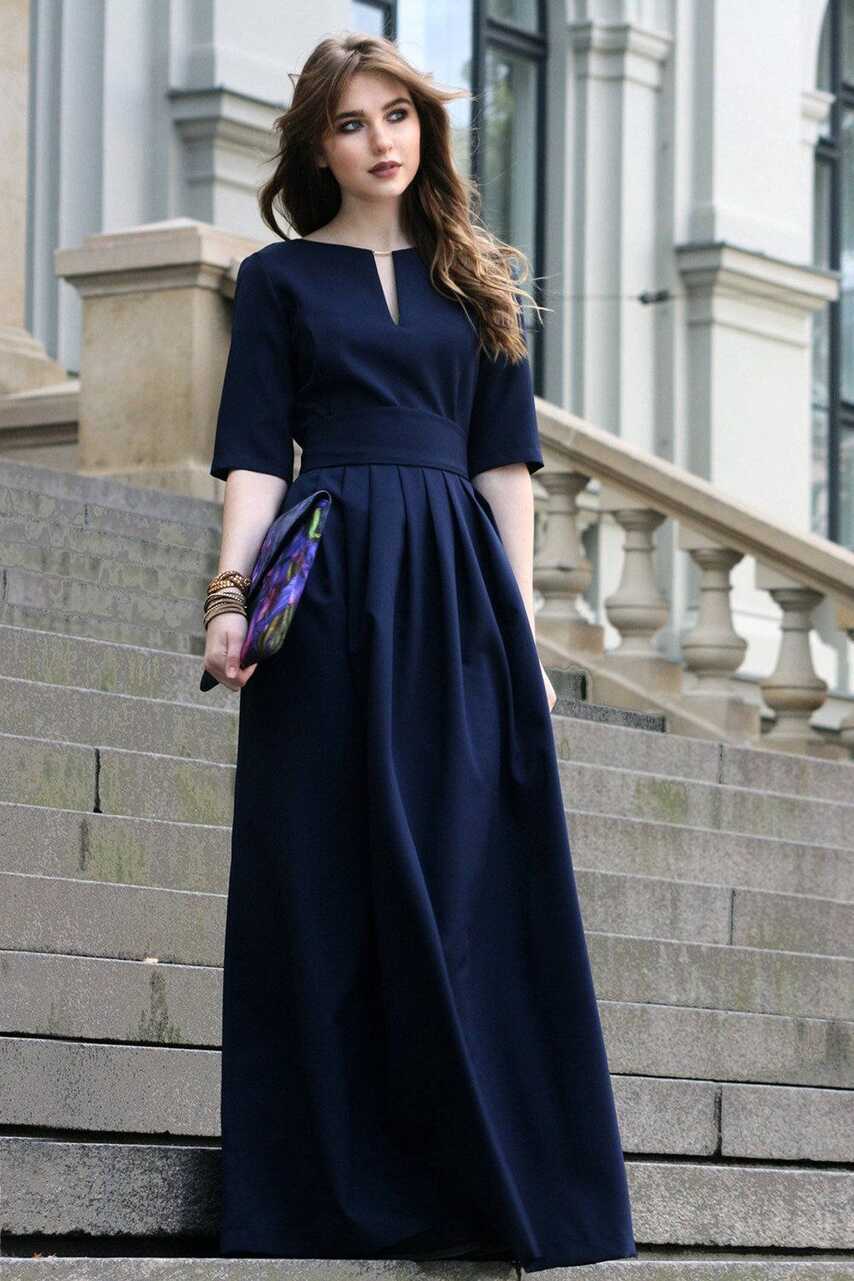 Navy Blue Dress, Bridesmaid Dress, Gothic Clothing, Oversized ...