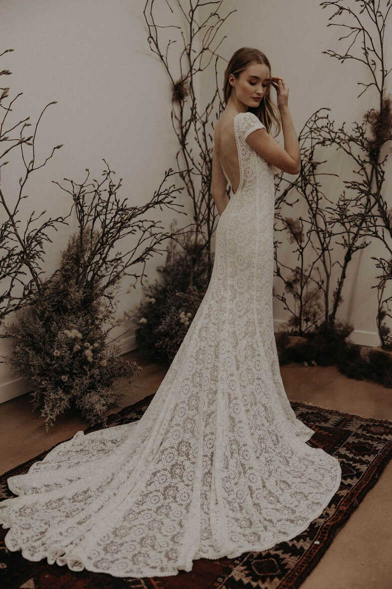 Nellia Cap Sleeve Lace Wedding Dress | Dreamers and Lovers