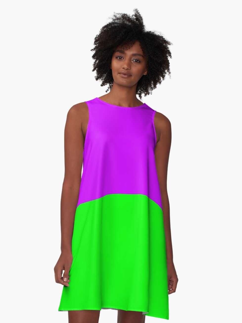 Neon Purple &amp; Green&quot; A-Line Dress for Sale by Moonshine Paradise ...