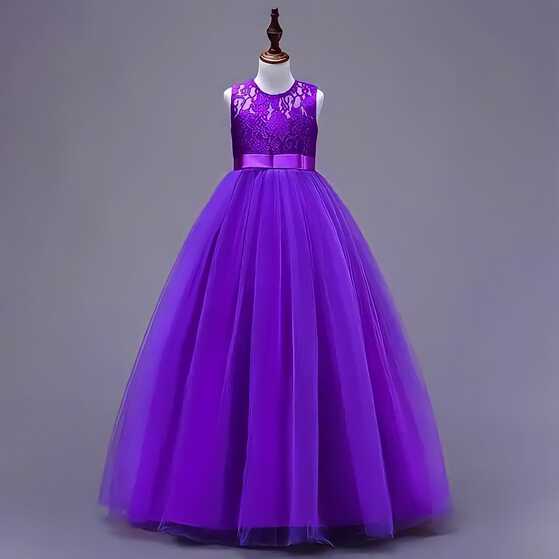 Net Kids Purple Long Gown at Rs 1650 in New Delhi | ID: 2851774829230