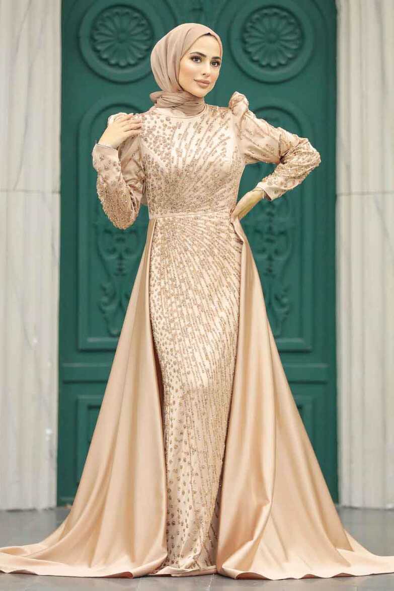 Neva Style - Modern Gold Modest Islamic Clothing Wedding Dress ...