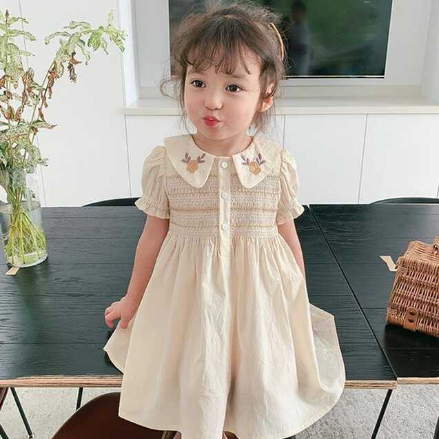 New 2022 Summer Baby Girls Short Sleeve Flower Dresses Kids Baby ...