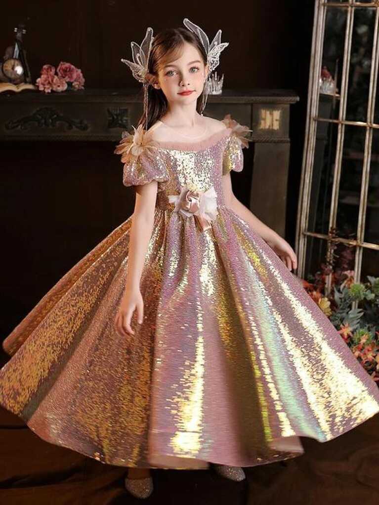 New Elegant Wedding Kids Formal Occasion Dress for Little Girls ...