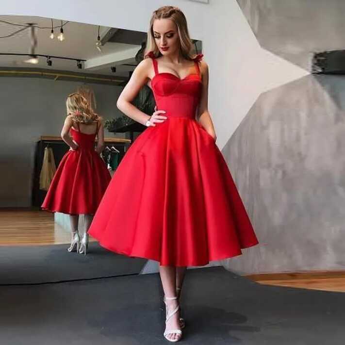 New Fashion Red Knee Length Homecoming Dresses Sweetheart ...