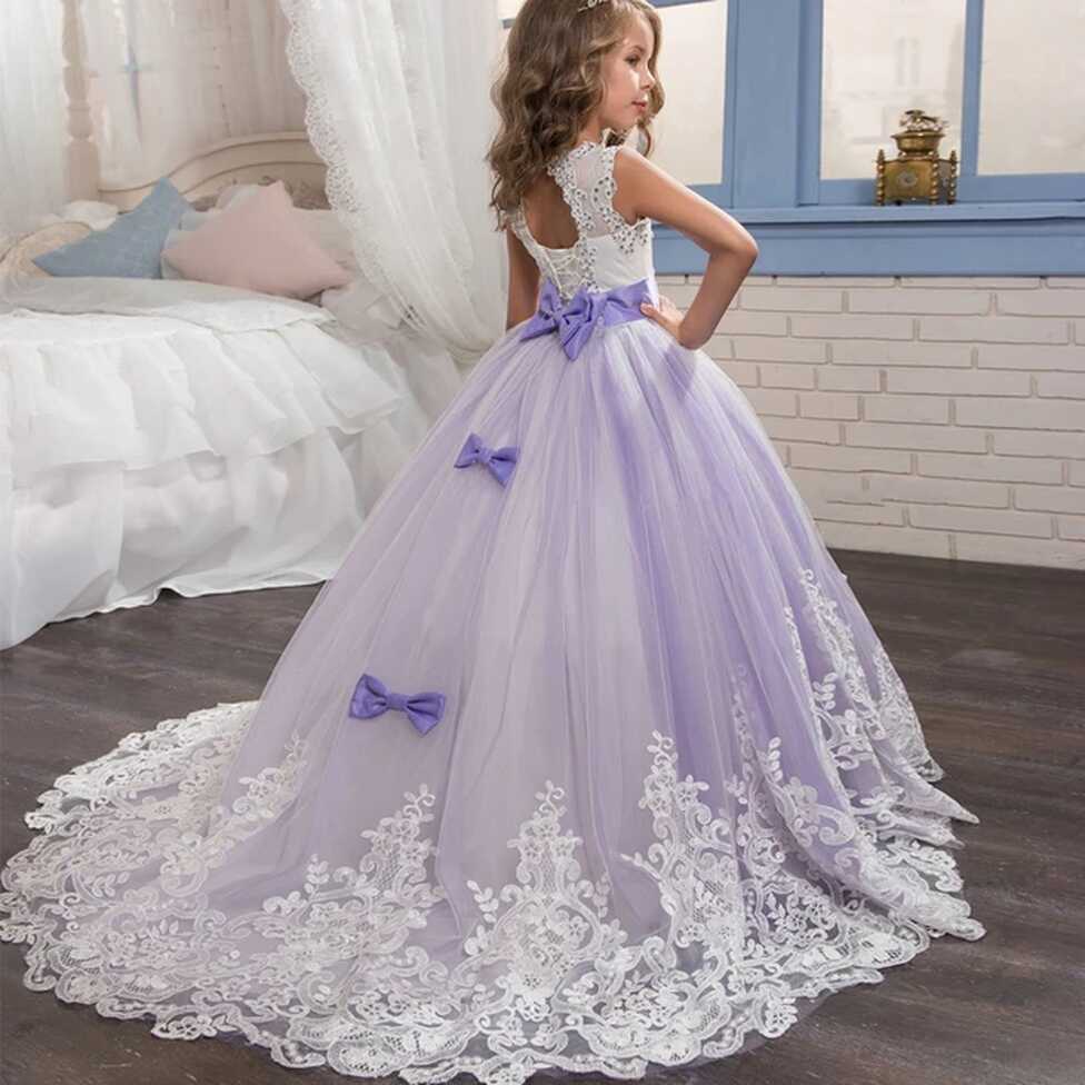 New Kid Girl Clothes Summer Flower Lace Girls Wedding Pageant ...