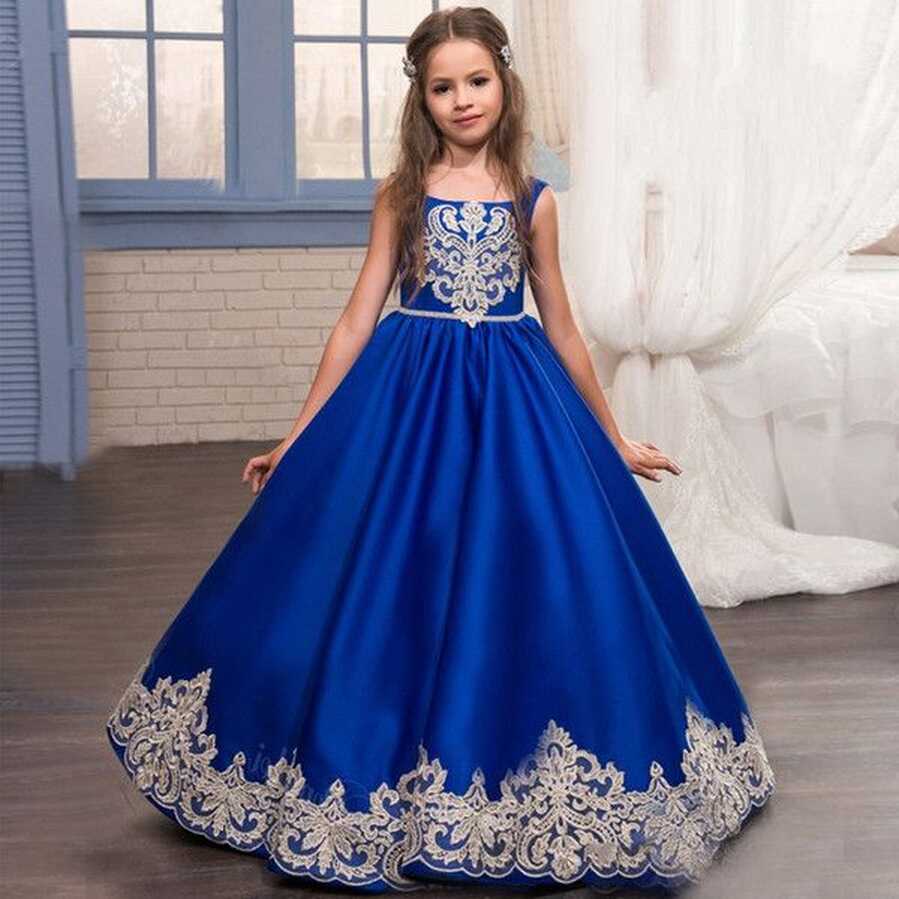 New Lovely Royal Blue Girls Pageant Dresses Princess Square Neck ...