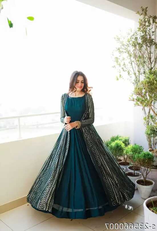 New Party Wear Look Gown &amp; Long Koti Set