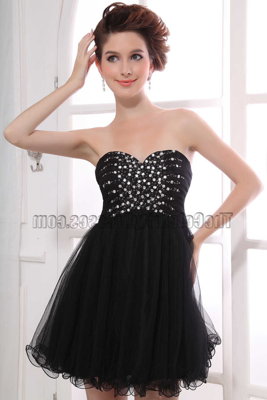 New Style Cute Beaded Little Black Dress Mini Party Dresses ...