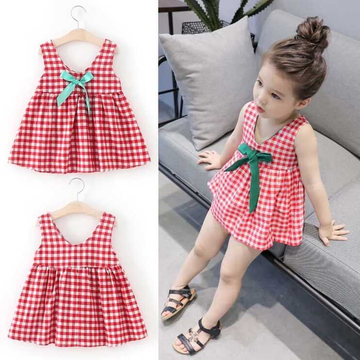 New Summer Baby Girls Dress Fashion Idyllic Dress Sling Sleeveless ...