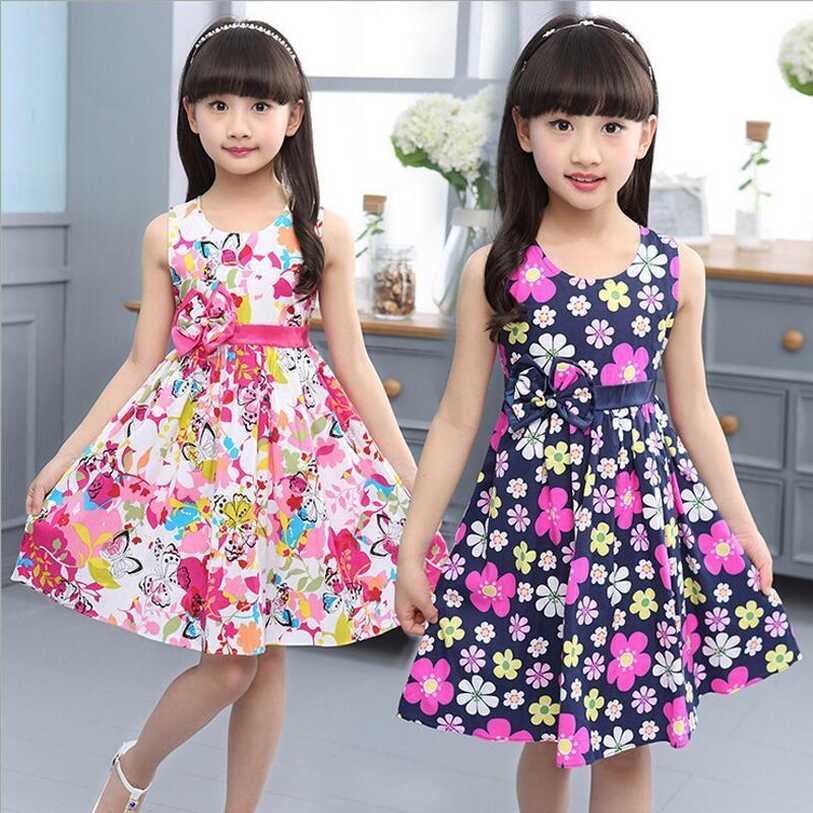 New Summer Floral Girl Dresses Girls Clothes Kids Cotton Dress ...