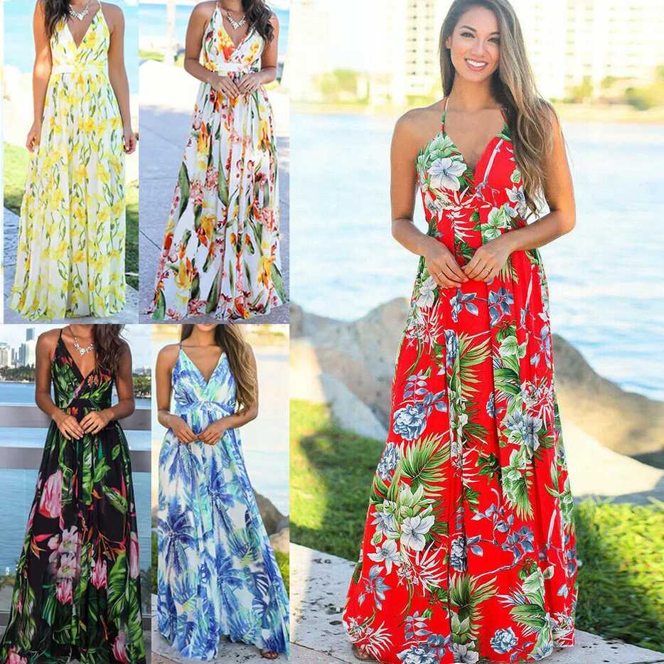 ON SALE!! Women&#39;s Boho Bohemia Maxi Dress Cocktail Party Summer ...