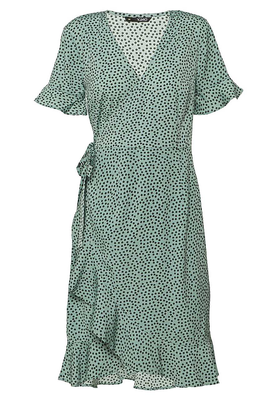 ONLY ONLOLIVIA WRAP DRESS - Day dress - green/black/green ...