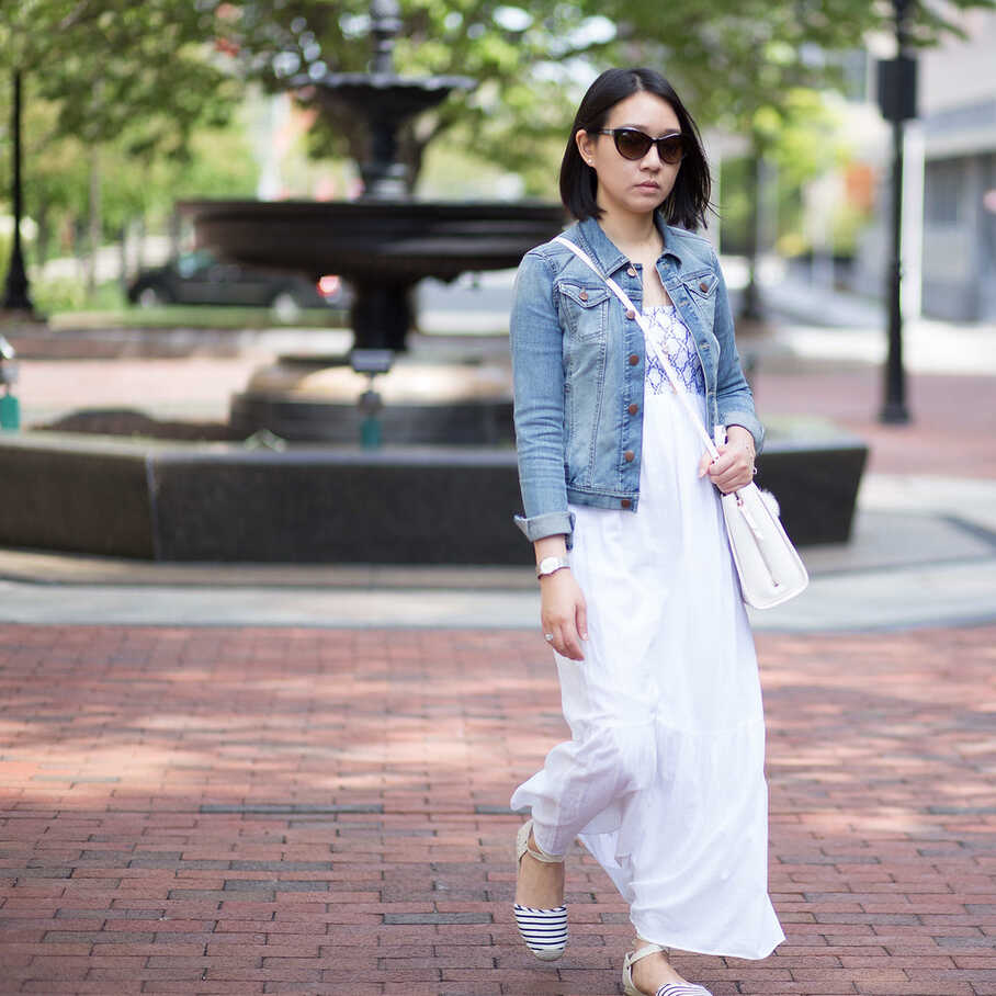 OOTD: Jean Jacket &amp; Maxi Dress | LOFT Denim Jacket in Wester… | Flickr