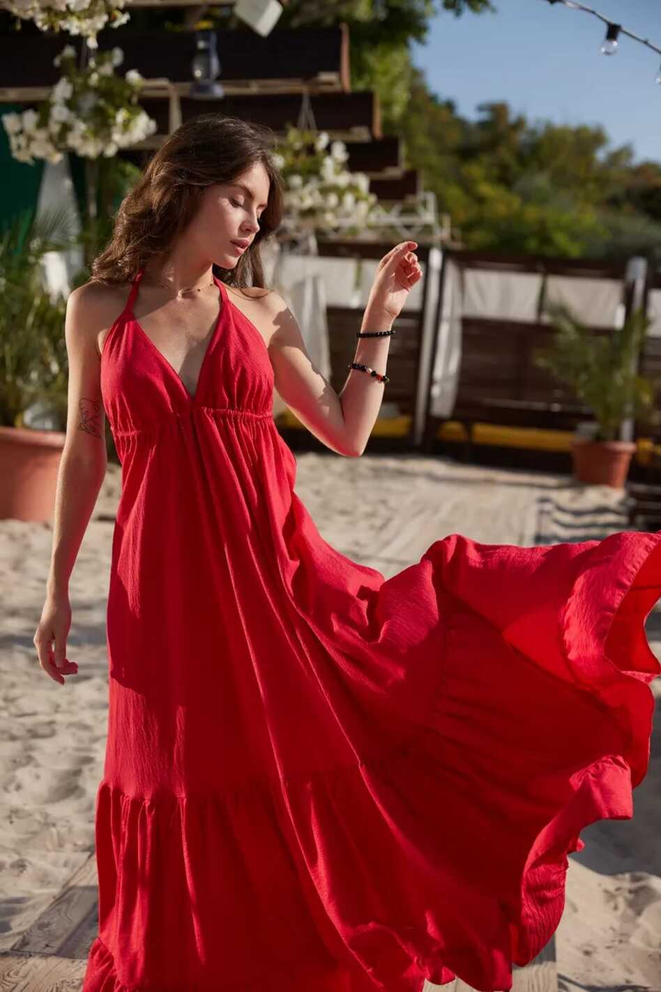 OPEN BACK TULUM dress, maxi red backless summer dress made in ...