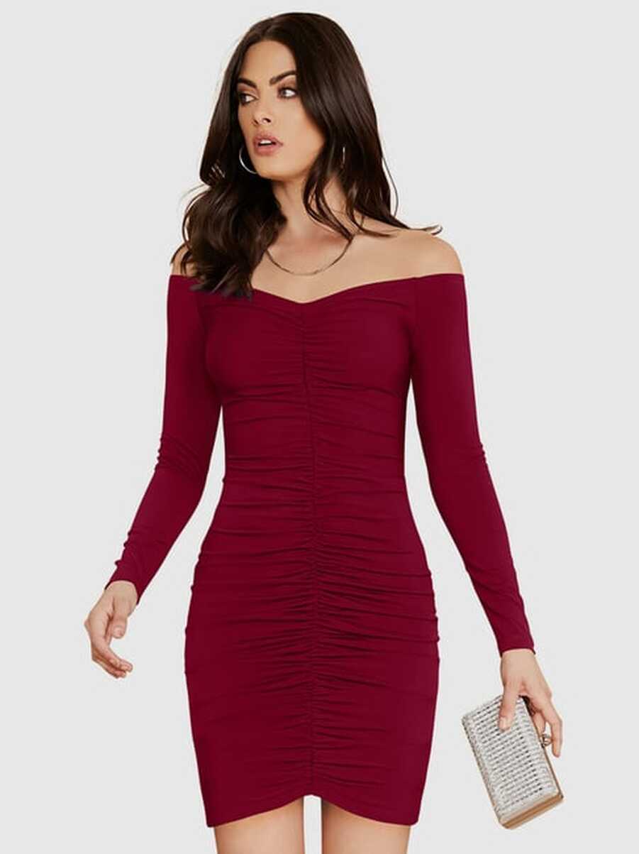 Odette Maroon Bodycon Dress