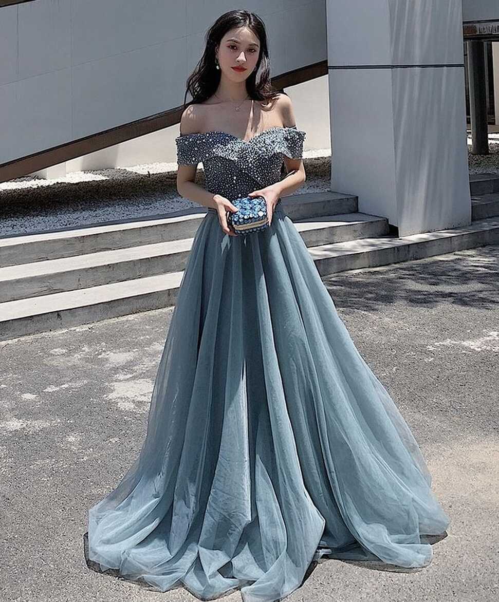 Off Shoulder Evening Dress, , Noble Elegant Temperament Party ...