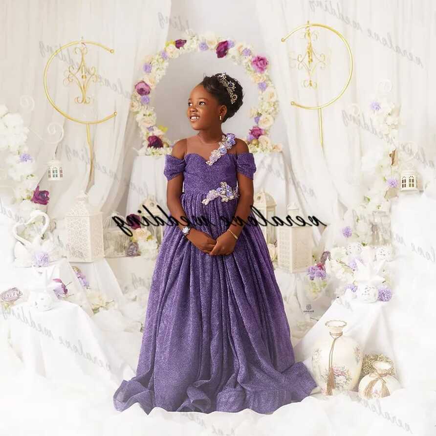 Off Shoulder Lavender Princess Sequin Lilac Infant Dress For ...