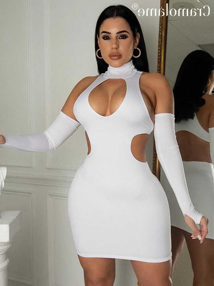 Off Shoulder Long Sleeve Bodycon Mini Dress For Women Summer Sexy ...