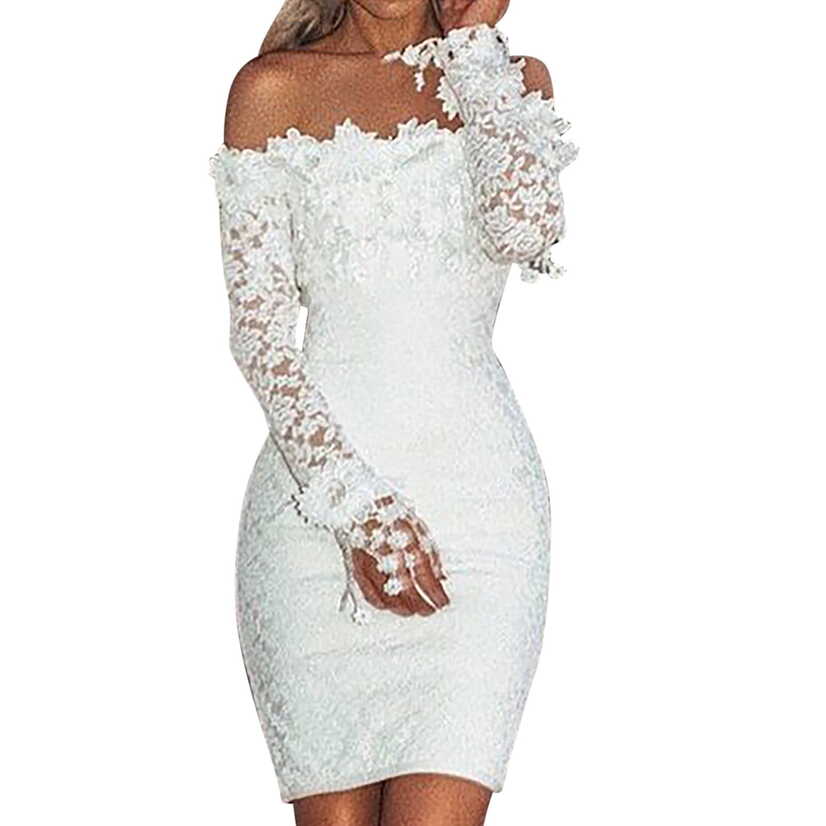 Off The Shoulder Lace Dress for Women Elegant Classy Sexy Bodycon ...