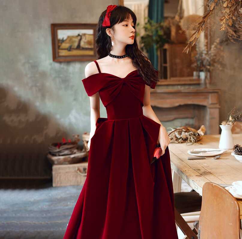 Off The Shoulder Prom Dress, Burgundy Prom Dress, Vestidos De ...