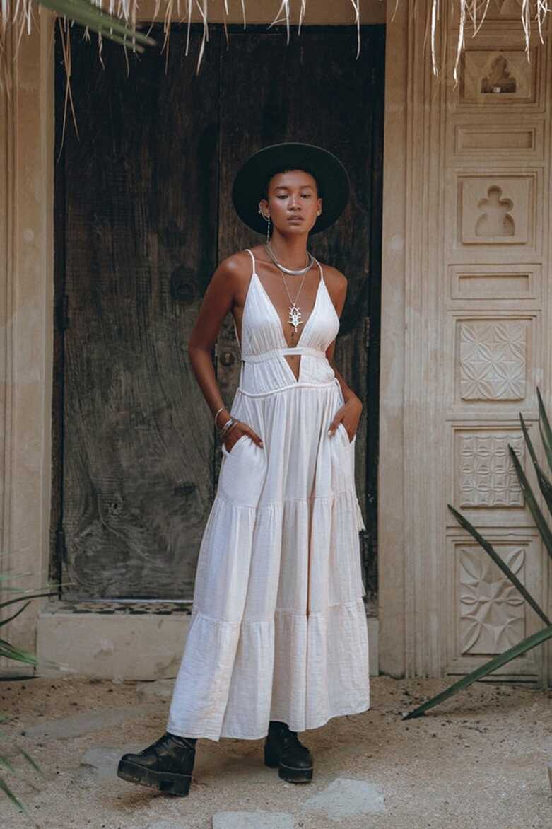 Off White Greek Goddess Dress Minimalist Bridal Dress Bohemian ...