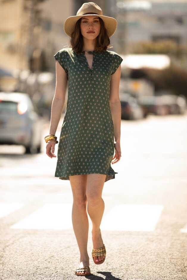 Olive Green Short A-line Summer Dress, Women Loose Fun Shirt Dress ...