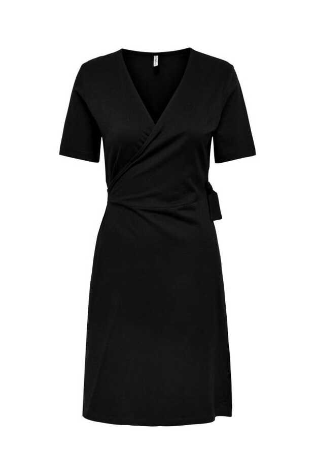 Only Onlmay S/s Wrap Dress Black - Trendyol