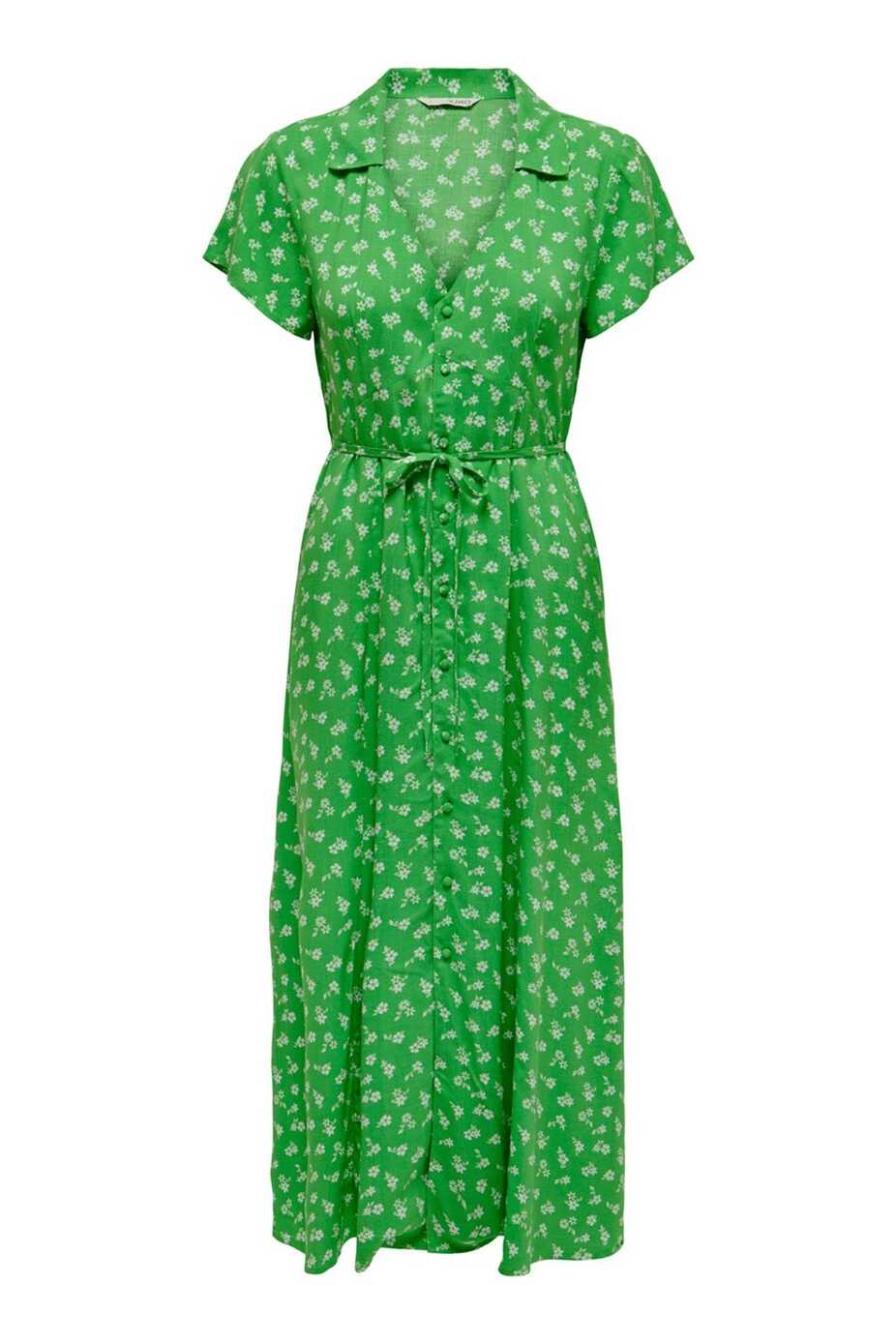 Only Women&#39;s Onlmindie Rope Belt Long Dress 15296563 Green - Trendyol