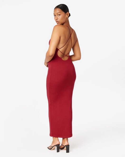 Open Back Rib Maxi Dress | Cherry – Crop Shop Boutique