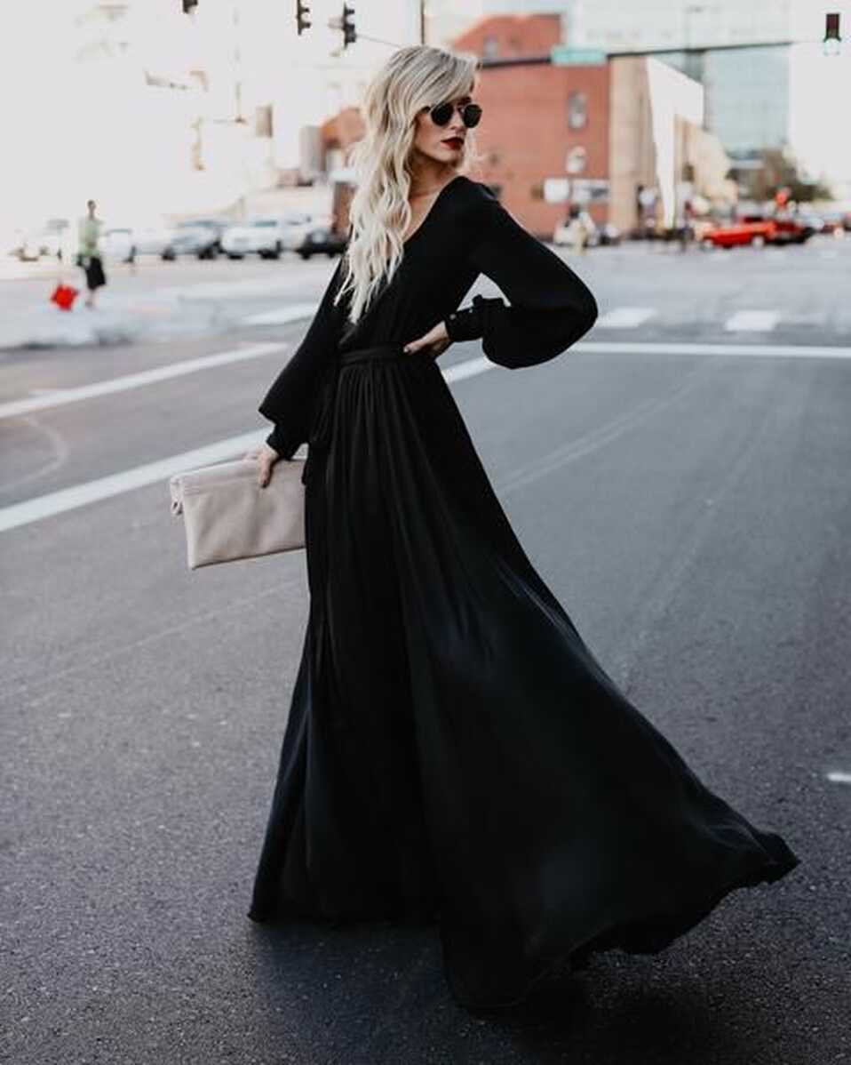 Opulent Long Sleeve Diana Maxi Dress - Black | Long sleeve black ...