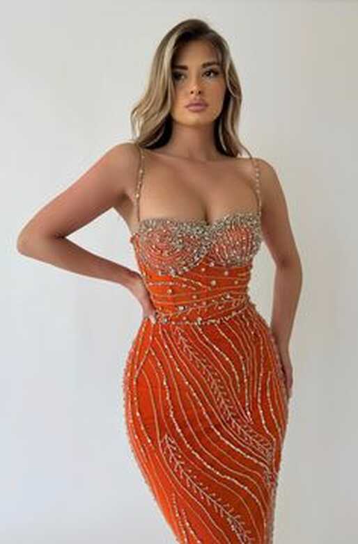 Orange Dress With Silver Accessories – shop on Pinterest