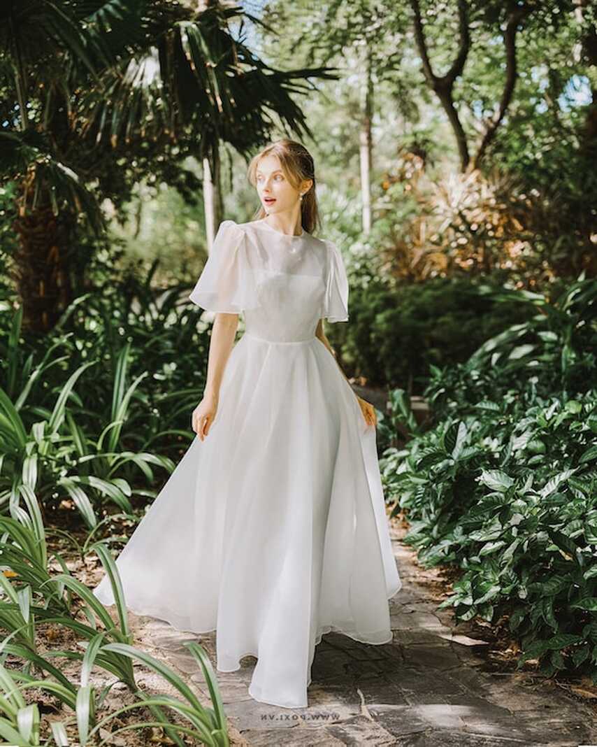 Organza Wedding Dress / Casual Wedding Dress /minimalist Dresses ...