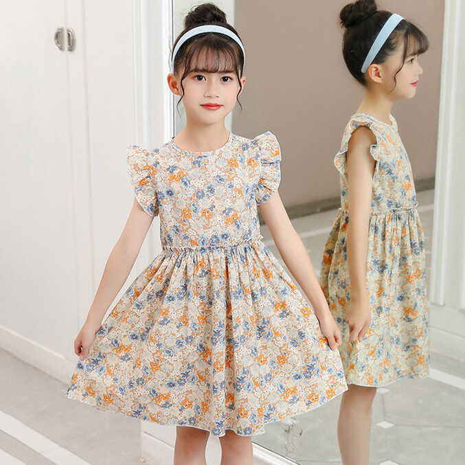 PEASKJP Spring Dresses for Girls Toddler Girls Floral Floral ...