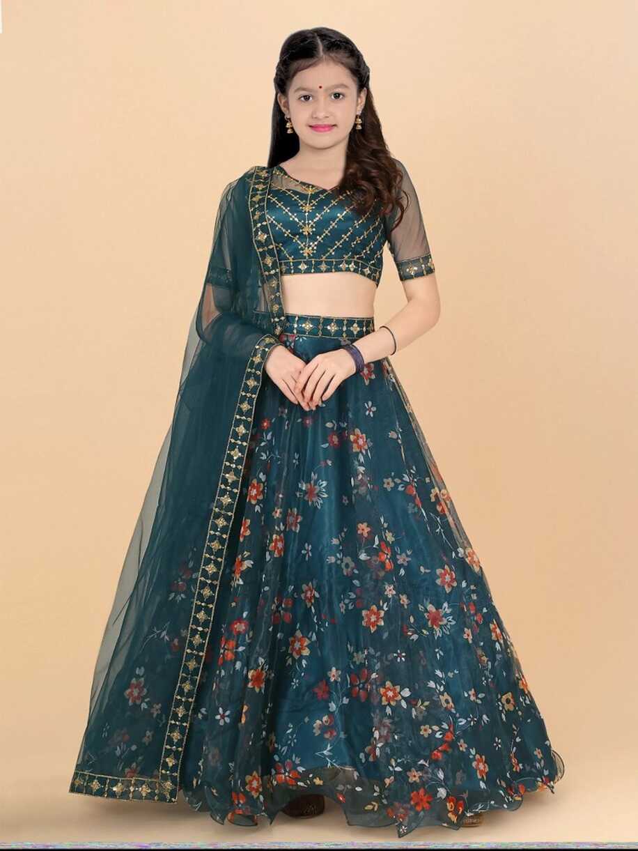 PILUDI Girls Lehenga Choli Ethnic Wear Embellished Lehenga, Choli ...