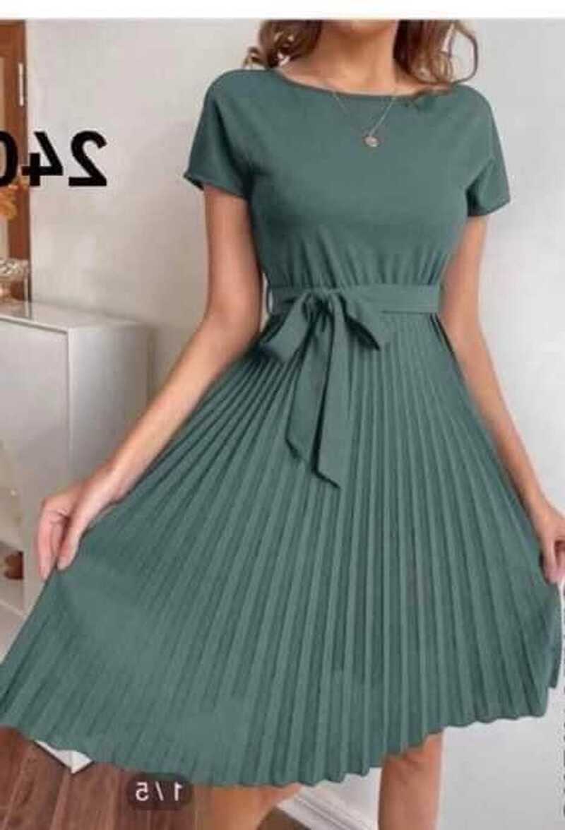 PLAIN CASUAL PRETTY KNEE LENGTH DRESS SEMI FORMAL DRESS CUTE PLAIN ...