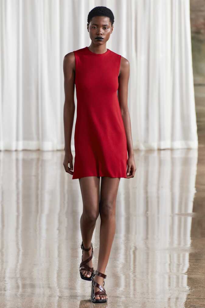 PLAIN KNIT MINI DRESS - Red | ZARA Turkey