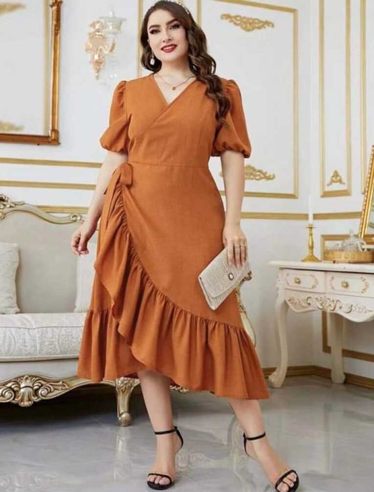 PLUS SIZE SEMI FORMAL DRESS/ PLUS SIZE PARTY DRESS | Lazada PH