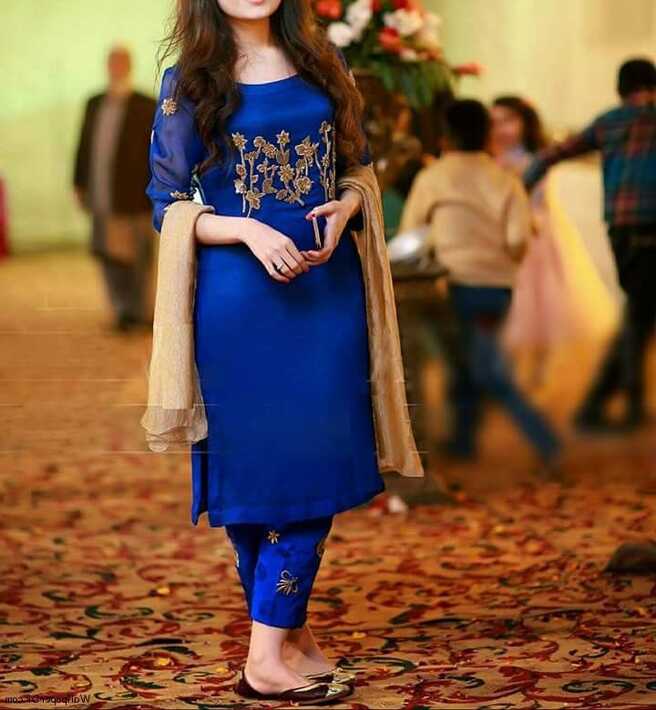 Pakistani Actress Blue Color Combination dress Design | 2020 ...