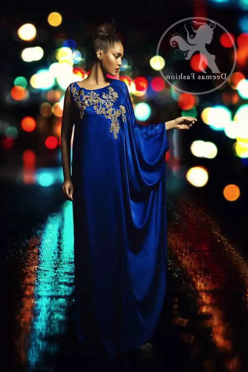 Pakistani Designer Dress - Royal Blue Party Wear Gown