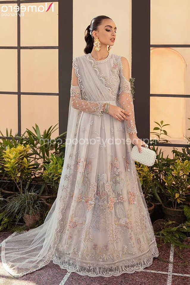 Pakistani Maxi Dress by Designer in Grey Shade Online 2021 ...