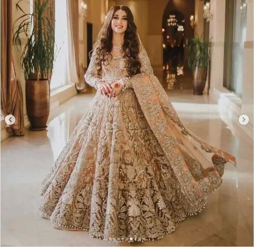 Pakistani long Bridal Walima Dress Custom made maxi Gown light ...