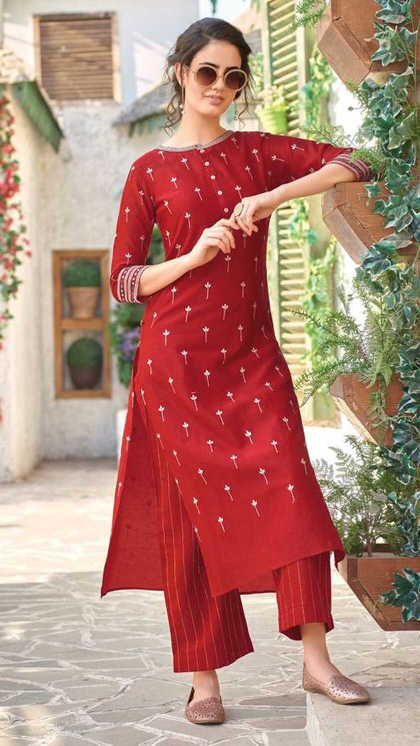 Palazzo #suits indian #cotton #Long #kurti Kurta with palazzo ...