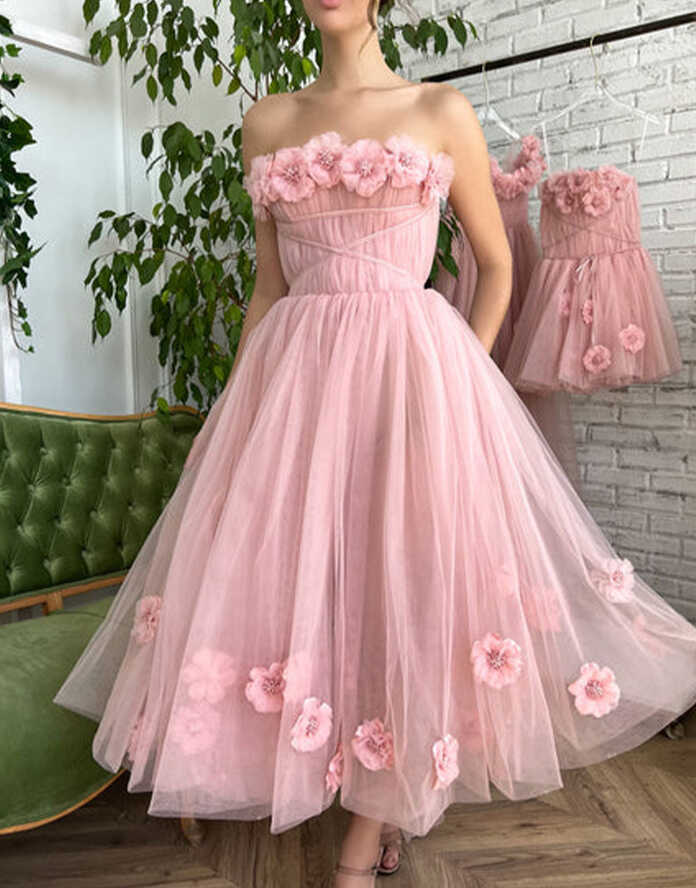 Pandora A line Princess Strapless Light Pink Prom Dress with ...