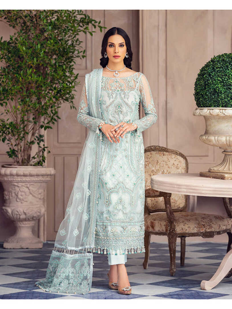 Party Dress Pakistani 2021 in Turquoise Color Online – Nameera by ...