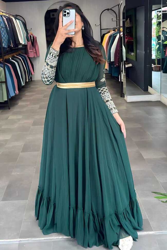 Party Wear Georgette Gown With Price