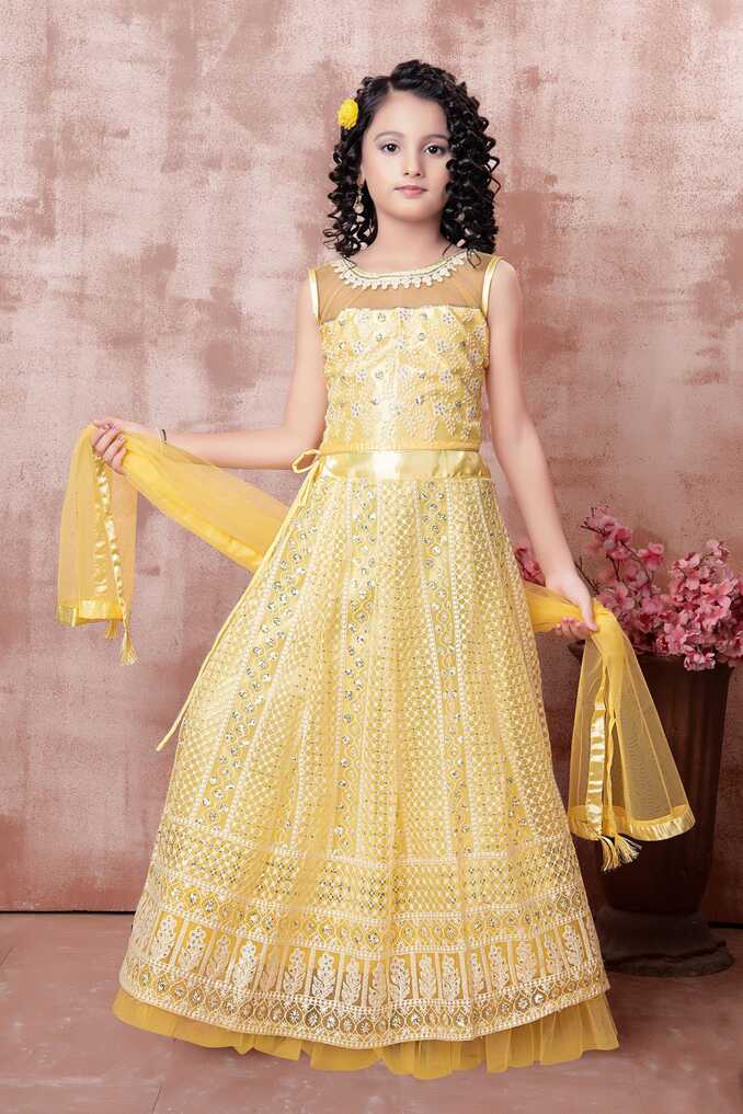 Party Wear Girls Lehenga Choli, Lehenga Choli for Kids, Net ...