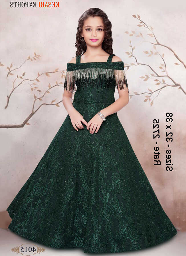 Party Wear Green New Fancy Long Gowns For Girls Price Mention Of 4 ...