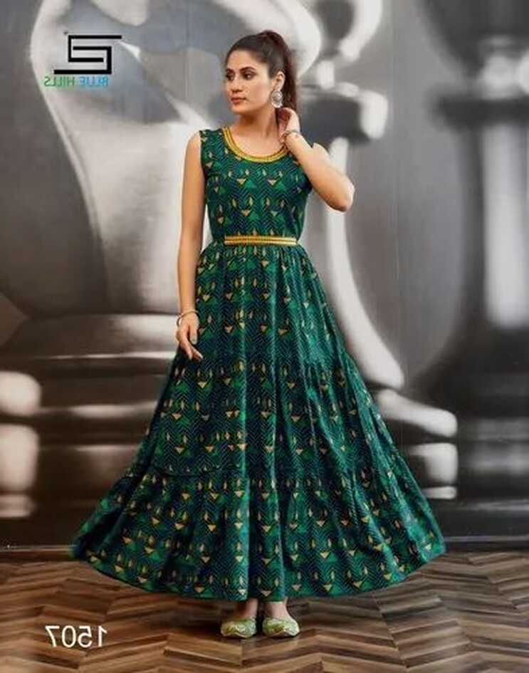 Party Wear Sleeveless Long Frill Gown with Fancy Belt at Rs 1999 ...