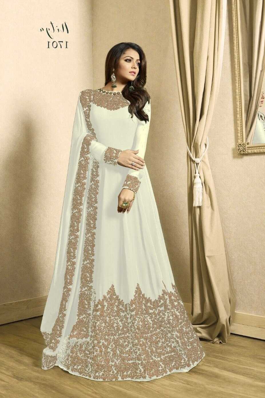 Party Wear Wedding Suit Heavy Salwar White Pakistani Indian ...